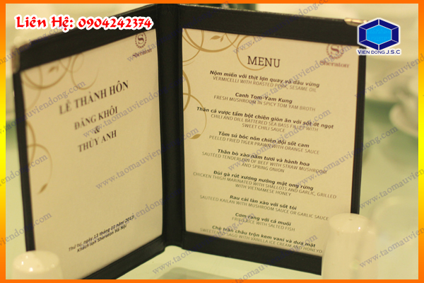 In menu tiệc cưới lấy ngay | Dịch vụ in name card rẻ tại Hoàn Kiếm | Xuong in an lay nhanh tai Ha Noi va HCM